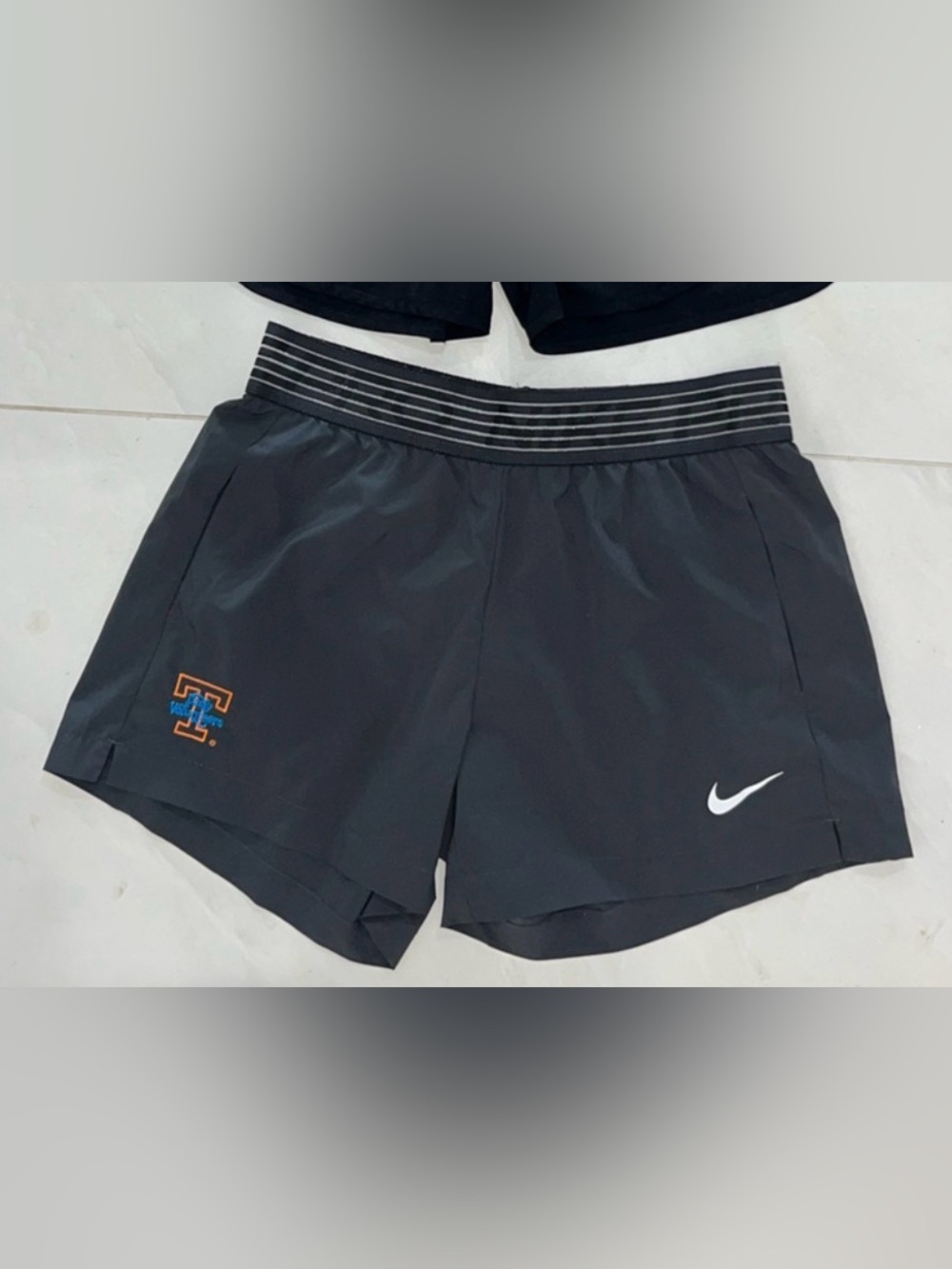 Nike Women's Dark Gray Athletic Running Shorts with Reflective Swoosh